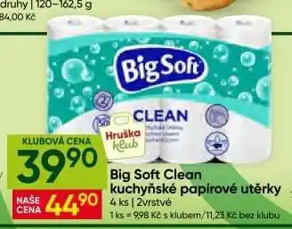 Hruška Big Soft Clean kuchyňské papírové utěrky nabídka