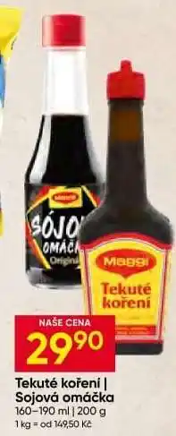 Hruška Tekuté koření sójová omáčka nabídka