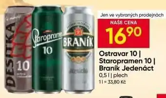 Hruška Ostravar 10 Staropramen 10 Braník Jedenáct nabídka