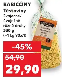 Kaufland BABIČČINY Těstoviny nabídka