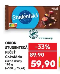 Kaufland ORION STUDENTSKÁ PEČEŤ Čokoláda nabídka