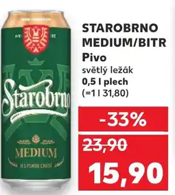 Kaufland STAROBRNO MEDIUM/BITR Pivo nabídka
