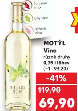 Kaufland MOTÝL Vino nabídka