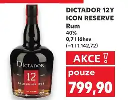 Kaufland Dictador 12y icon reserve Rum nabídka
