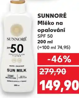 Kaufland SUNNORÉ Mléko na opalování nabídka
