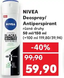 Kaufland NIVEA Deospray/ Antiperspirant nabídka