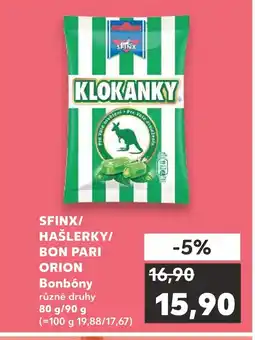 Kaufland SFINX/ HAŠLERKY/ BON PARI ORION Bonbóny nabídka