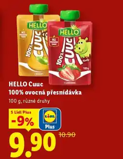 Lidl HELLO Cuuc 100% ovocná přesnídávka nabídka