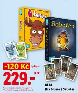 Lidl ALBI Hra 6 bere/Sabotér nabídka