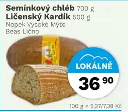 Konzum Semínkový chléb , Ličenský Kardík nabídka