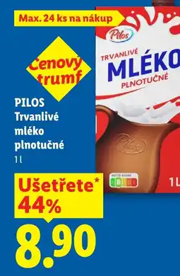 Lidl PILOS Trvanlivé mléko plnotučné nabídka