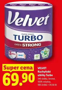 Lidl VELVET Kuchyňské utěrky Turbo nabídka