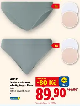 Lidl ESMARA Bezešvé vroubkované kalhotky/tanga - 3 kusy nabídka