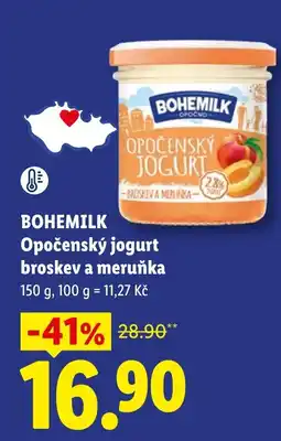 Lidl BOHEMILK Opočenský jogurt broskev a meruňka nabídka