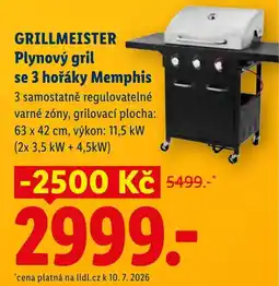 Lidl GRILLMEISTER Plynový gril se 3 hořáky Memphis nabídka