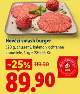 Lidl Hovězí smash burger nabídka