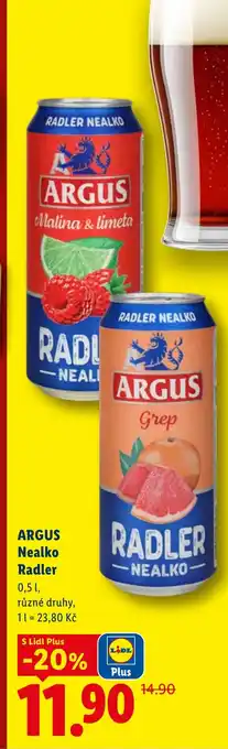Lidl ARGUS Nealko Radler nabídka