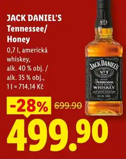 Lidl JACK DANIEL'S Tennessee/ Honey nabídka