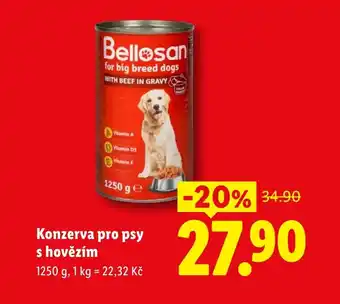 Lidl Konzerva pro psy s hovězím nabídka