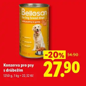 Lidl Konzerva pro psy s drůbežím nabídka