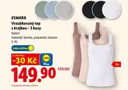 Lidl ESMARA Vroubkovaný top s krajkou - 3 kusy nabídka