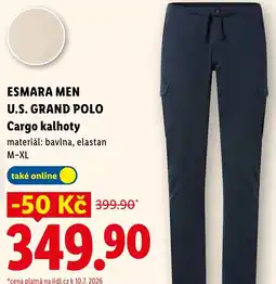 Lidl ESMARA MEN U.S. GRAND POLO Cargo kalhoty nabídka