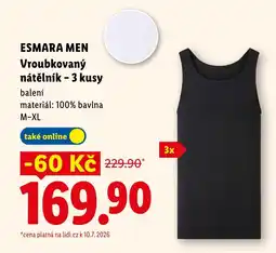 Lidl ESMARA MEN Vroubkovaný nátělník - 3 kusy nabídka