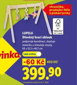 Lidl LUPILU Dřevěný hrací oblouk nabídka