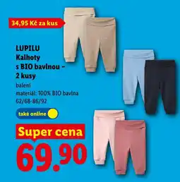Lidl LUPILU Kalhoty S BIO bavlnou - 2 kusy nabídka