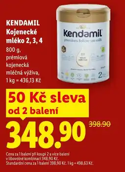Lidl KENDAMIL Kojenecké mléko 2,3,4 nabídka