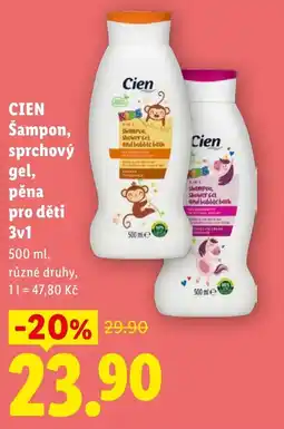 Lidl CIEN Šampon, sprchový gel, pěna pro děti 3v1 nabídka