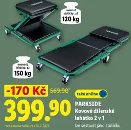 Lidl PARKSIDE Kovové dílenské lehátko 2 v 1 nabídka