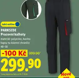 Lidl PARKSIDE Pracovní kalhoty nabídka