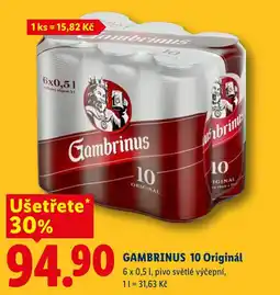 Lidl GAMBRINUS 10 Originál nabídka