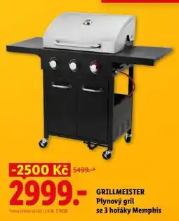Lidl GRILLMEISTER PLYNOVÝ GRIL SE 3 HOŘÁKY MEMPHIS nabídka