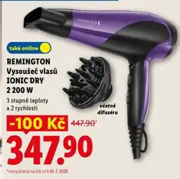 Lidl REMINGTON Vysoušeč vlasů IONIC DRY 2200 W nabídka