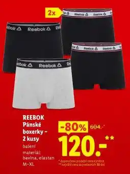 Lidl REEBOK Pánské boxerky – 2 kusy nabídka