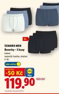 Lidl ESMARA MEN BOXERKY – 3 KUSY nabídka