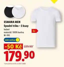 Lidl ESMARA MEN Spodní triko – 3 kusy nabídka