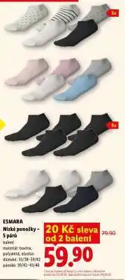Lidl ESMARA NÍZKÉ PONOŽKY - 5 PÁRŮ nabídka
