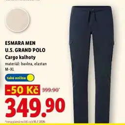 Lidl ESMARA MEN U.S. GRAND POLO Cargo kalhoty nabídka