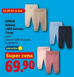 Lidl LUPILU Kalhoty s BIO bavlnou - 2 kusy nabídka