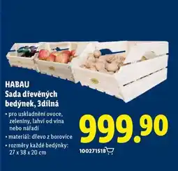 Lidl HABAU Sada dřevěných bedýnek, 3dílná nabídka