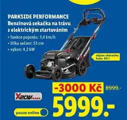 Lidl PARKSIDE PERFORMANCE Benzínová sekačka na trávu s elektrickým startováním nabídka