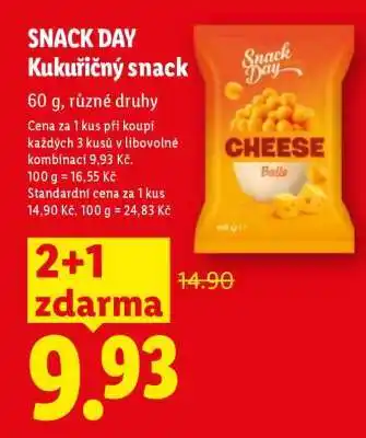 Lidl Snack Day Kukuřičný Snack nabídka