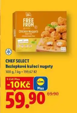 Lidl CHEF SELECT Bezlepkové kuřecí nugety nabídka