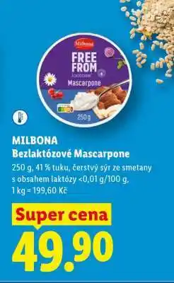 Lidl MILBONA Bezlaktózové Mascarpone nabídka