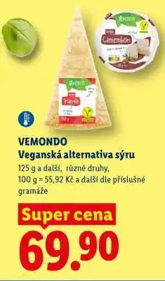 Lidl VEMONDO Veganská alternativa sýru nabídka