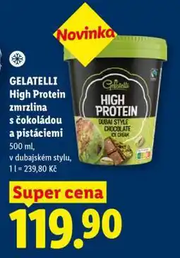 Lidl GELATELLI High Protein zmrzlina s čokoládou a pistáciemi nabídka