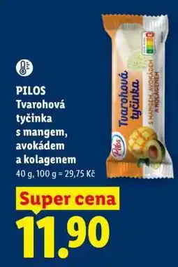 Lidl PILOS Tvarohová tyčinka s mangem, avokádem a kolagenem nabídka